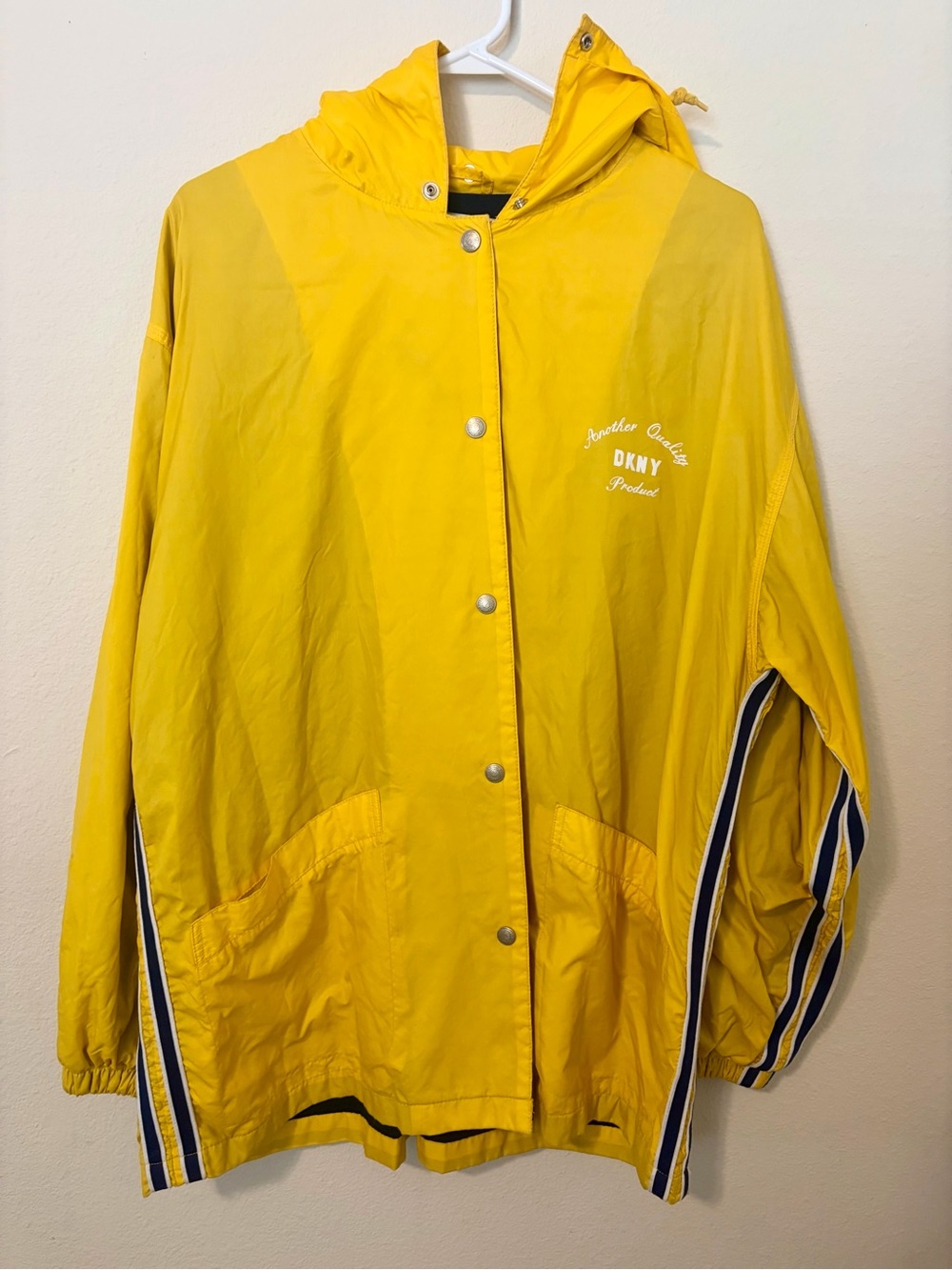 Vintage 90s DKNY Jeans Beach Patrol Yellow Windbreaker Jacket Unisex M / L